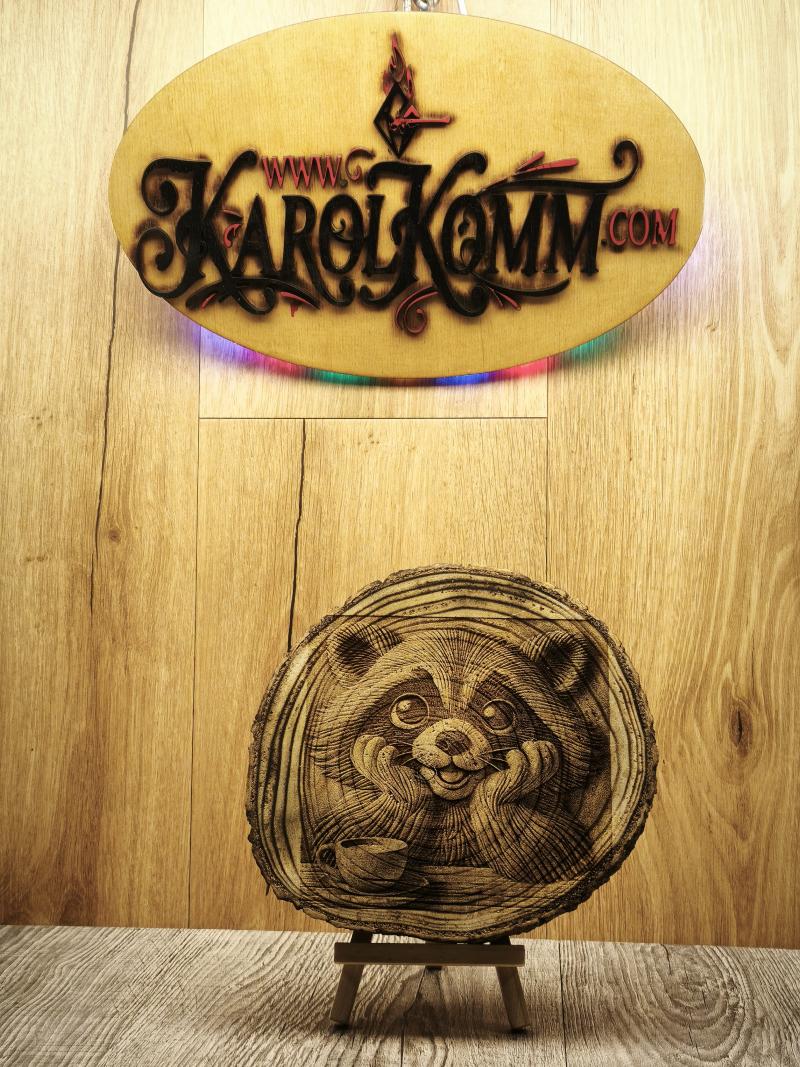 Holzscheibe: Eine in die Maserung gebrannte Geschichte